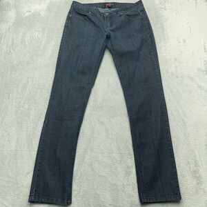 Forever 21 Straight Leg Jeans Womens 30 Blue Denim Cotton Stretch Dark Wash
